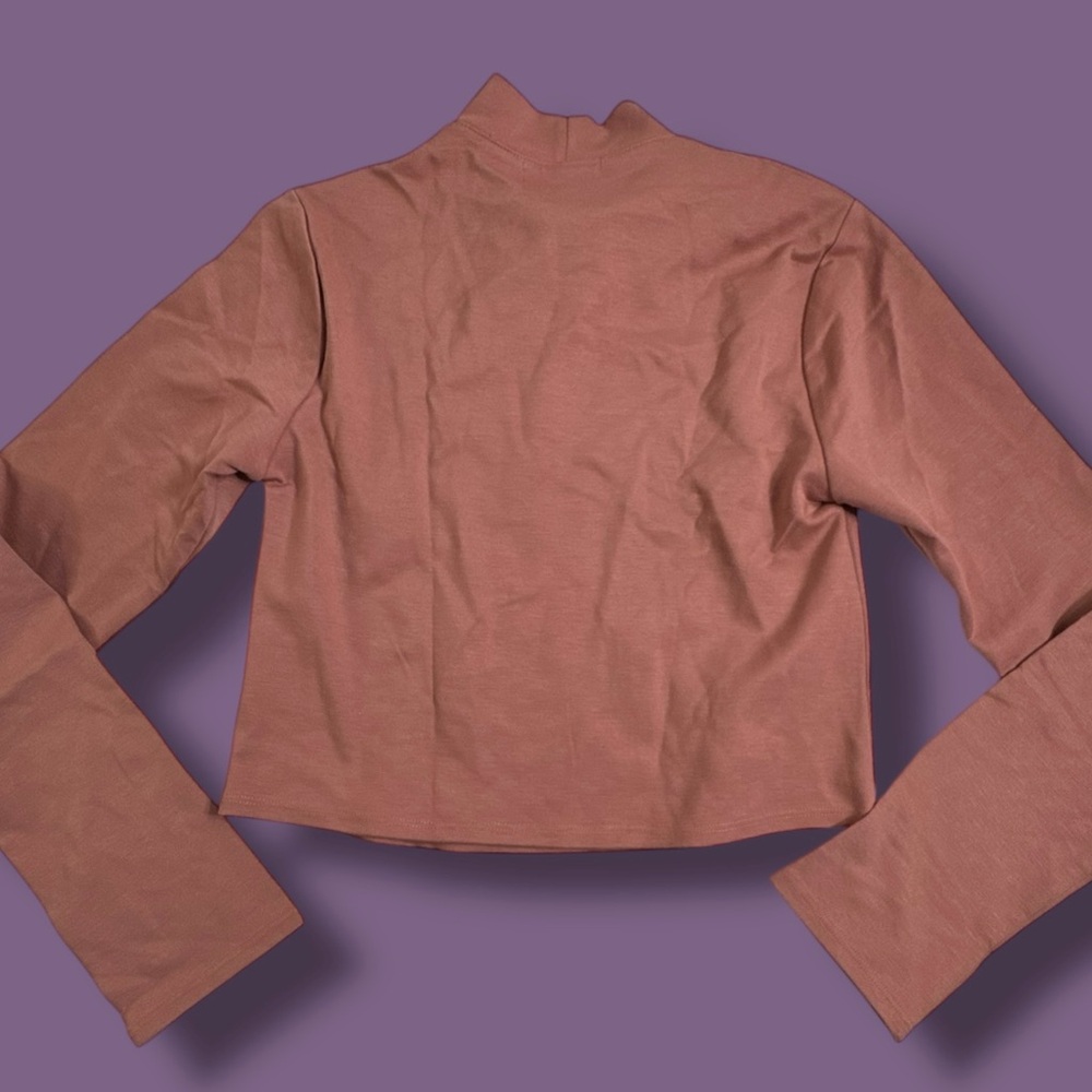Ripley Rader Black Mock Neck Cropped Long Sleeve Top Women’s Size 1